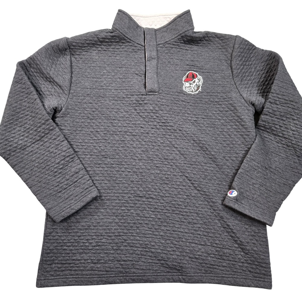 Georgia Bulldogs Sweatshirt Mens Medium Gray NCAA Football Champion Pullover